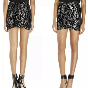 Maje jacquard metallic mini skirt